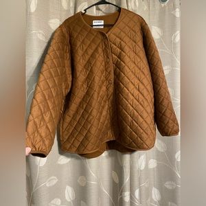 Old Navy XXL Brown Quilted Jacket With Snaps